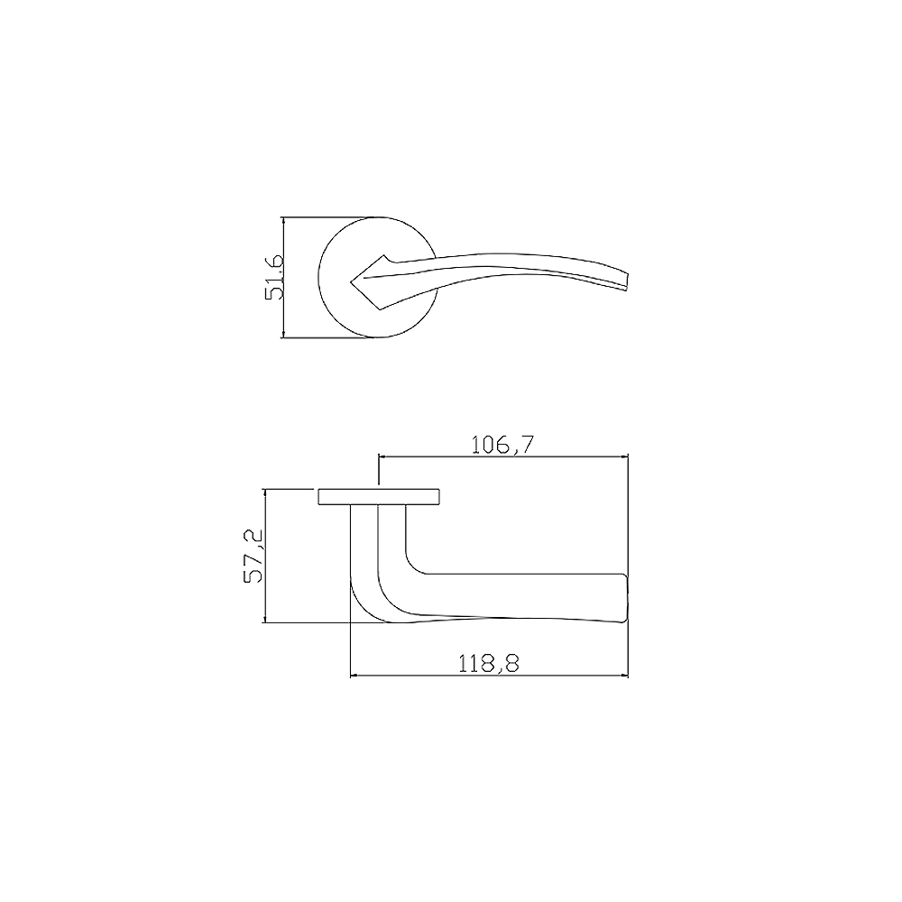 Дверная ручка Adden Bau WAVE S-488 никель-1
