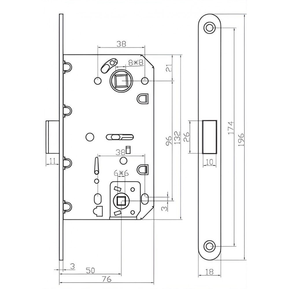 Замок сантехнический магнитный WC-5096 MAG Графит-1