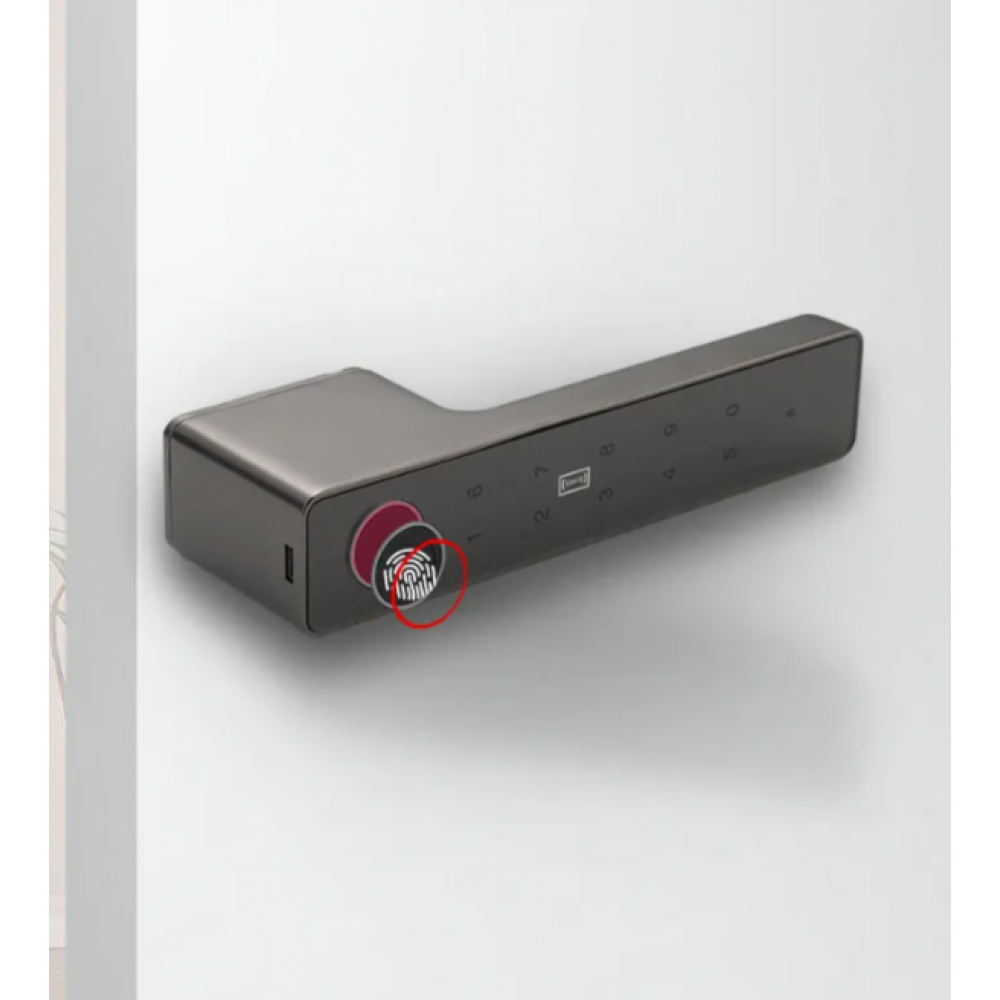 Умная дверная ручка-замок Smart 01 Platinum Gray с отпечатком пальца и поддержкой Smart Life платиново-серый-2